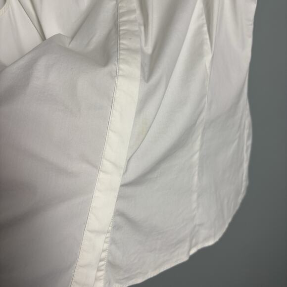 Lafayette 148 White Button-Down Sleeveless Blouse 14 Large XL Designer Collar - Picture 3 of 7